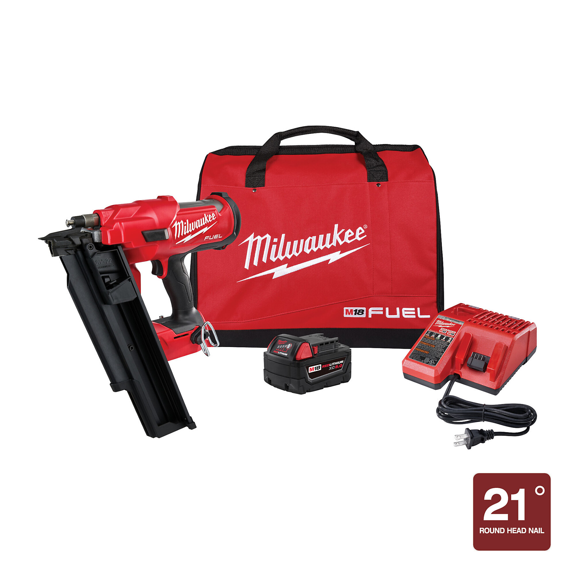 Milwaukee M18 FUEL 21-Degree Cordless Framing Nailer Kit w/ Battery (2744-21)